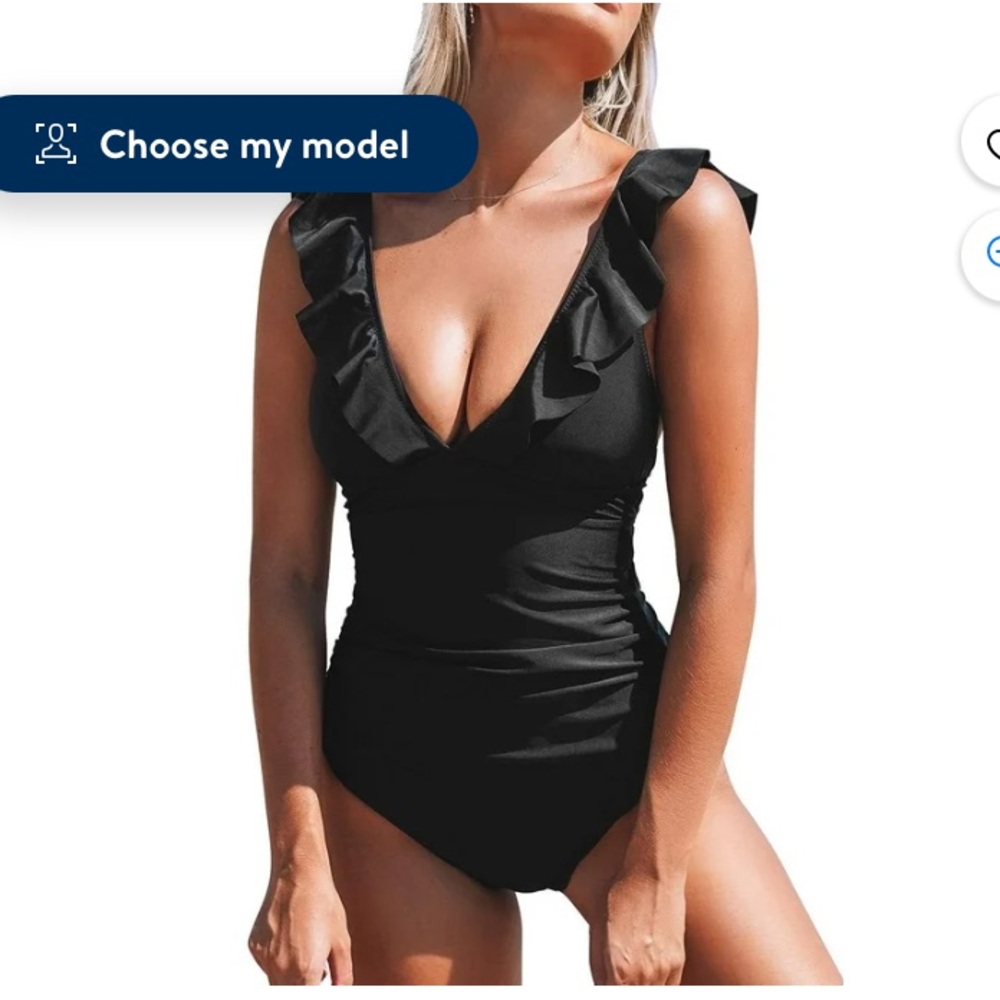 NWT!! Cupshe Ruffled Lace Up One Piece Swimsuit